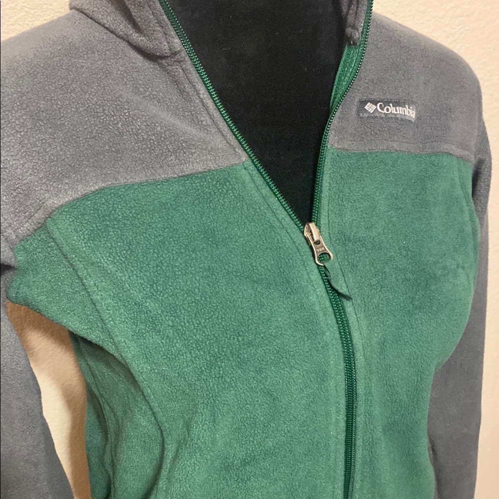 Columbia Jacket Green Gray Fleece Zip-Up - Picture 2 of 5